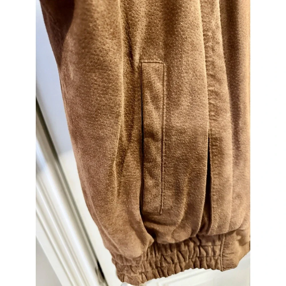 Levis Bomber Suede Leather Jacket Mens L 42 Brown Western Wear Lined 90s Vintage